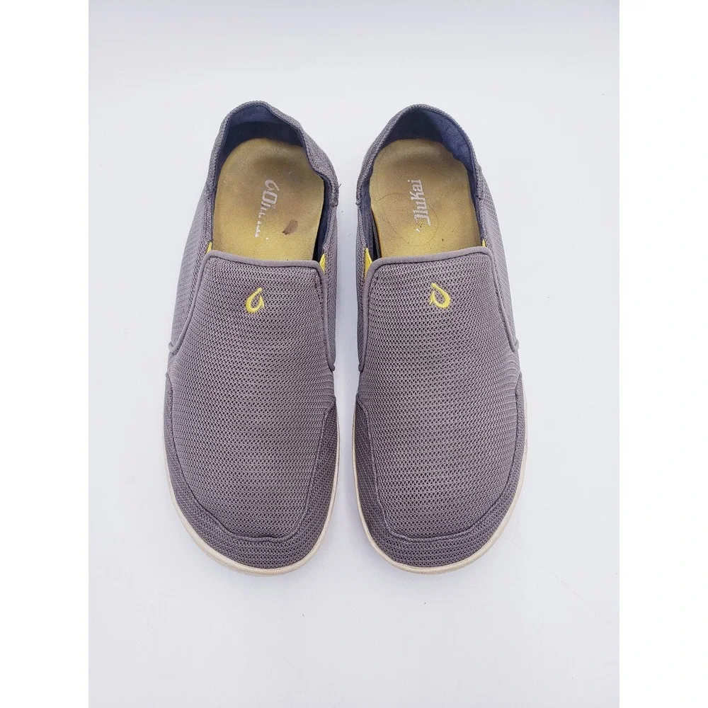 Olukai  Nohea Mesh Dark Gray Orange Shadow Slip On Boat Shoes Men's Size 11